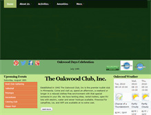 Tablet Screenshot of oakwoodclub.com